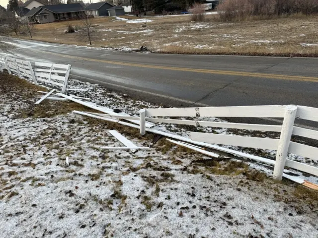 Fence Repair Before in Butte, MT by DB Builders
