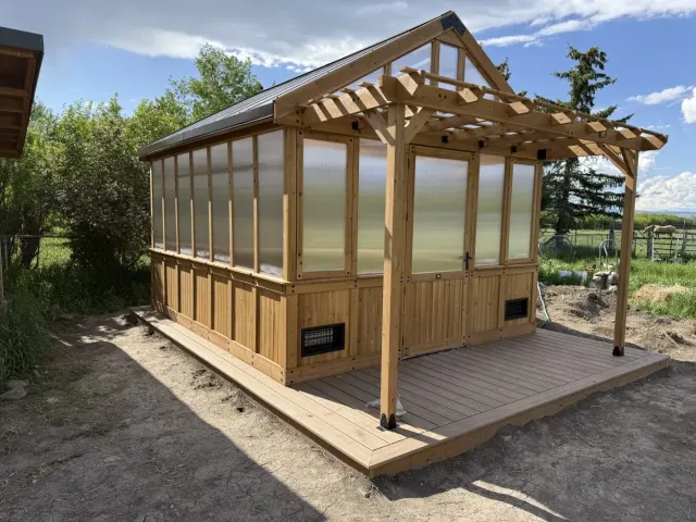 Greenhouse Kit Build and Trex Deck Exterior in Belgrade, MT by DB Builders